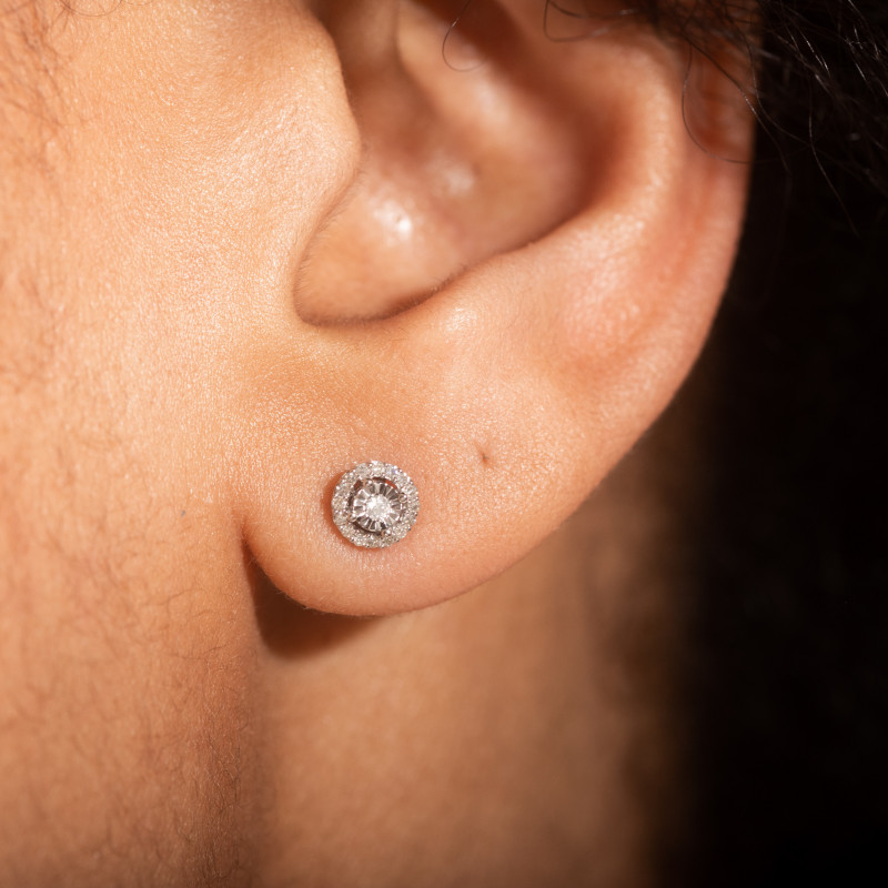 Boucles d'oreilles en Or Blanc, Boucles d'oreilles Femme, 1020164